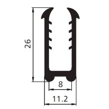 Uszcz. EPDM czarna S-2367 (zw.100mb) do wyp. 9 mm